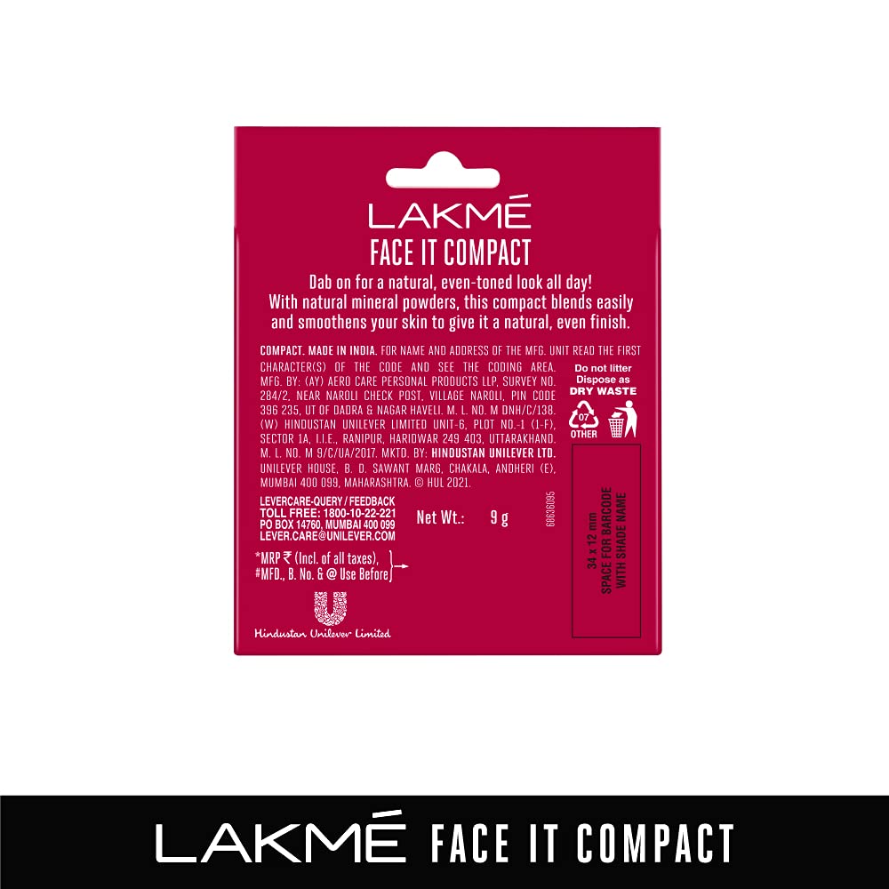 Lakmé 9 to 5 Weightless Mousse Foundation in Rose Ivory (6g) & Face It Compact in Pearl (9g) - Long-Lasting Matte Finish for Daily Office Wear & Evening Events