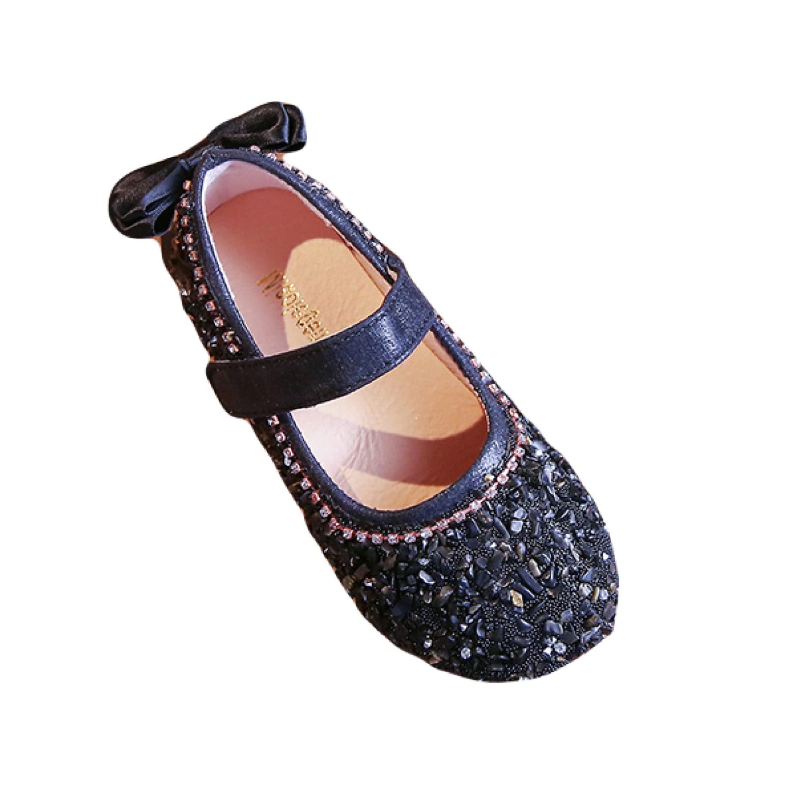 Sparkly Rhinestone Mary Jane Ballet Flats for Girls - Princess Party Shoes for Holiday, Wedding & Special Occasions (Toddler/Little Kid/Big Kid) - Perfect for Flower Girls, Pageants & Dress-Up Play
