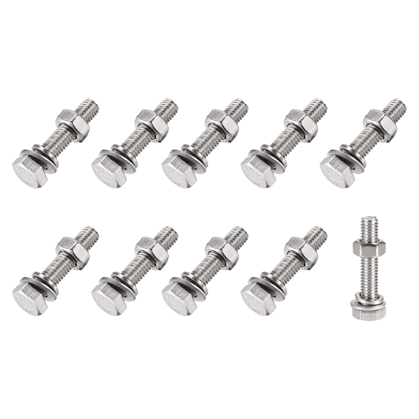 METALLIXITY M6x30mm Hex Screws Bolts Kit - 304 Stainless Steel for Home Appliance Repair