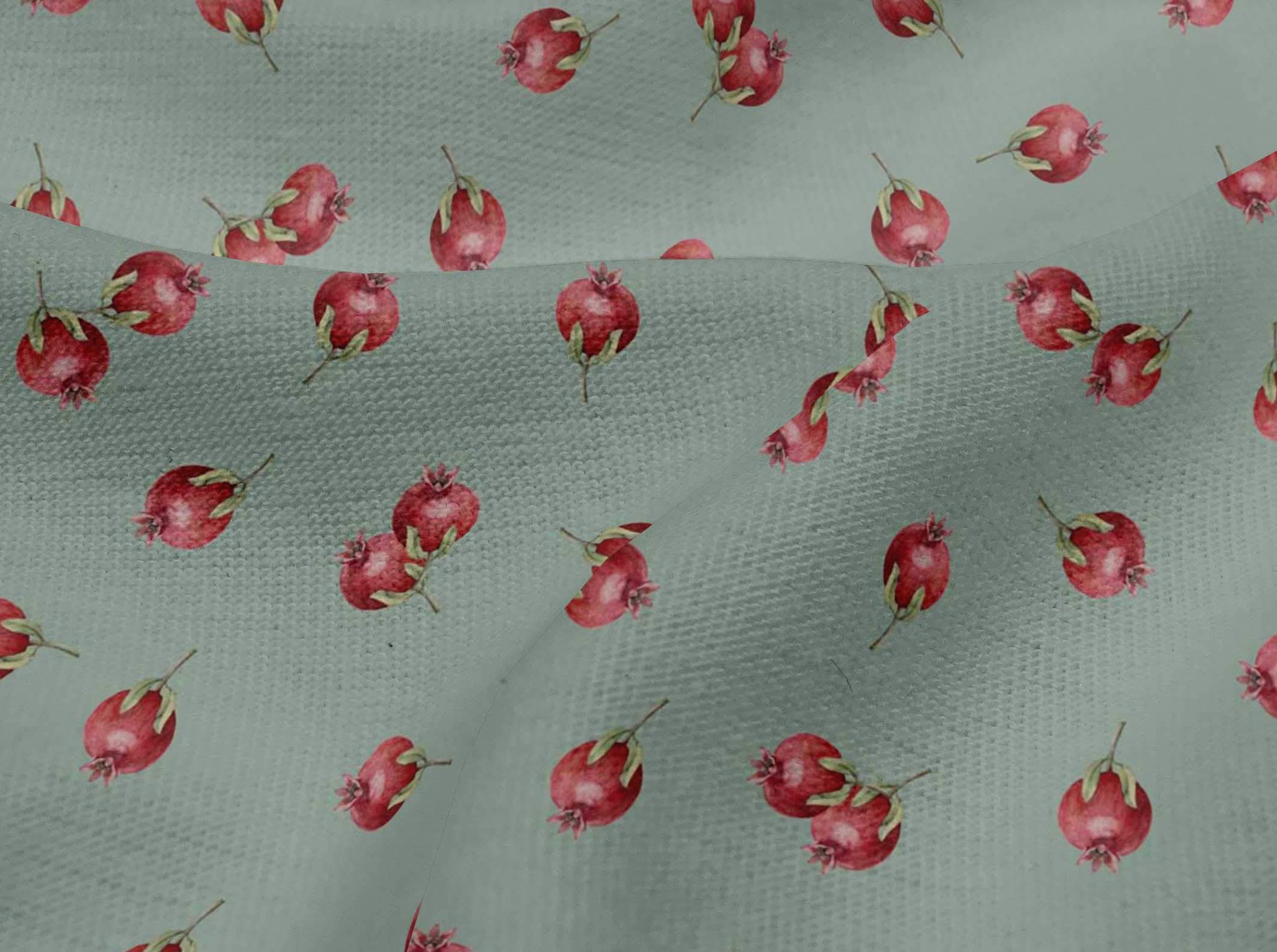 oneOone Viscose Jersey Fabric - Pomegranate Fruit Print Decor Fabric - 60 Inch Wide Soft Knit Material for DIY Dresses, Curtains & Home Decor Projects