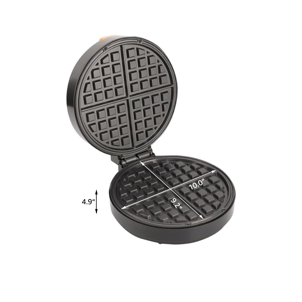 Belgian Waffle Maker with 9.1”×10.2” Non-Stick Baking Tray - 1400W Electric Round Classic Waffle Iron for Home & Restaurant Use - Perfect for Breakfast, Brunch, and Dessert - 110V
