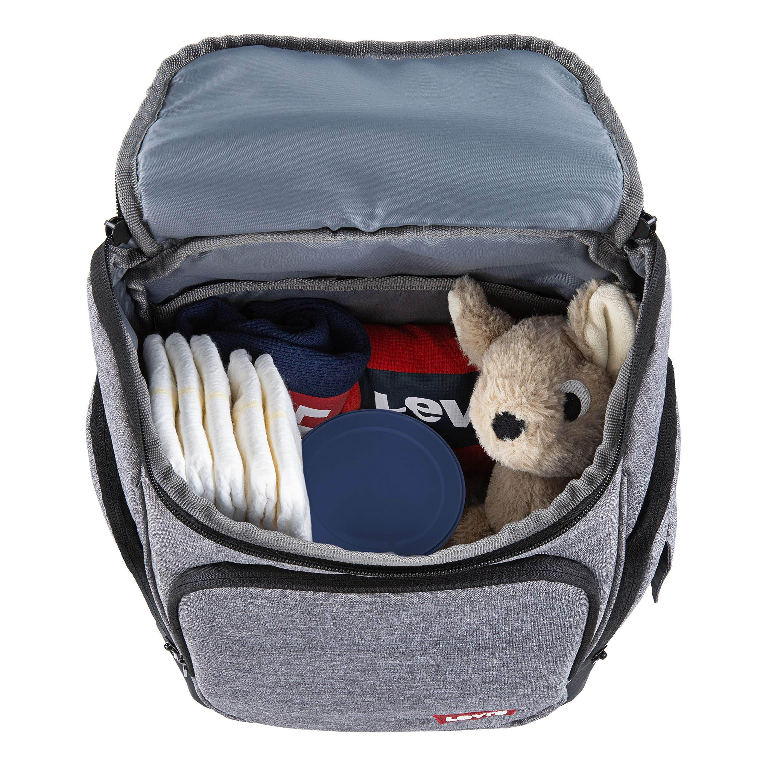 Levi's Kids Big Boys Diaper Bag - Black Diaper Backpack for Toddlers & Babies - Waterproof & Spacious for Daycare, Travel & Outings