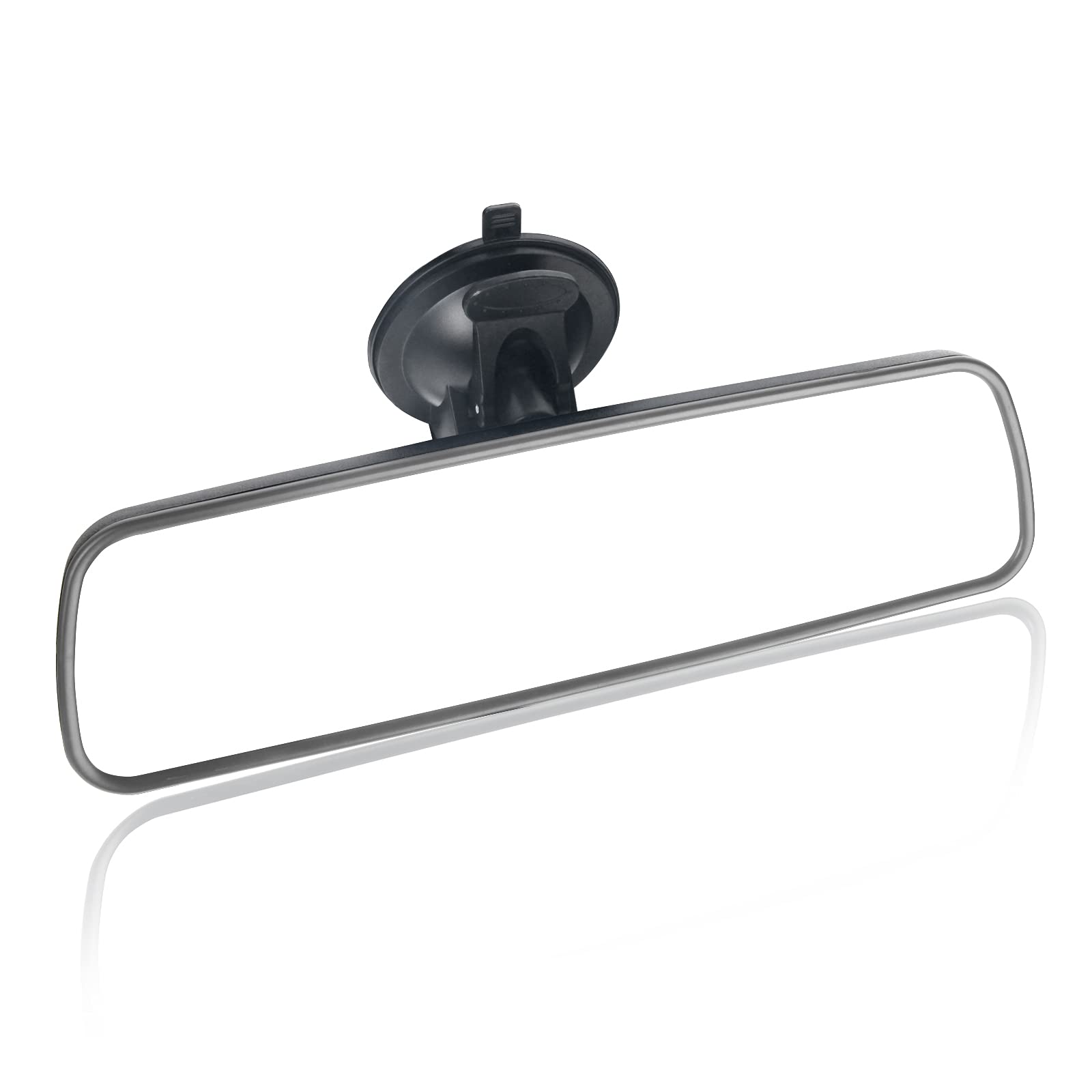 Universal Suction Cup Rear View Mirror for Cars, SUVs, Trucks & Boats - Wide Angle, Thickened Interior Rearview Mirror (Black/Gray) - Perfect for Enhanced Visibility & Safety While Driving