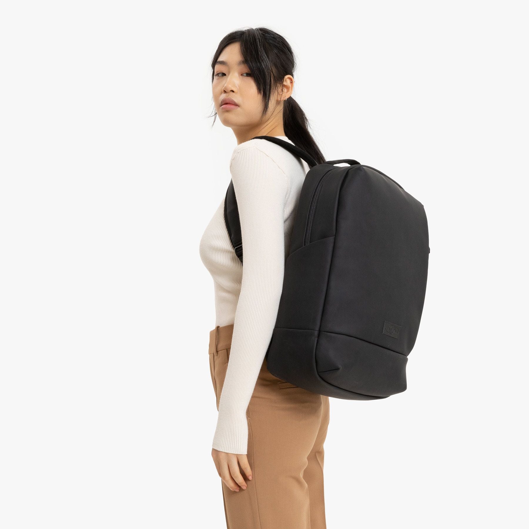 Eastpak Tecum F CNNCT F Backpack - Matte Black, Durable Laptop Backpack for School, College & Travel, Stylish & Water-Resistant