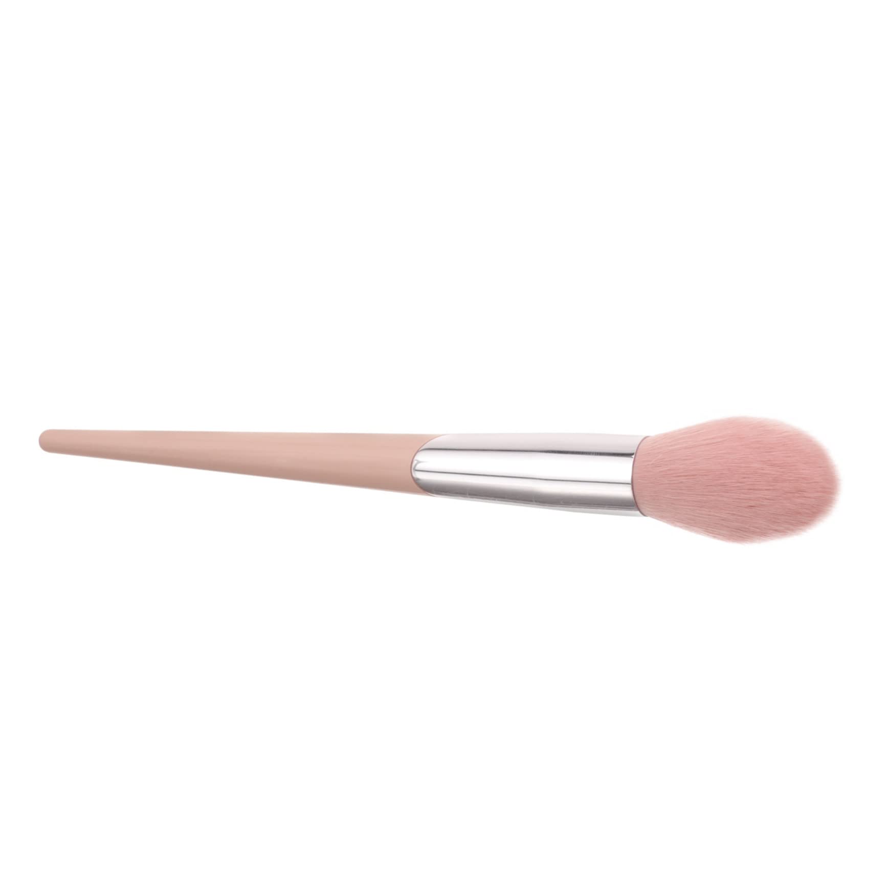 Minkissy Large Makeup Brush Set - 4pcs Precision Blush & Highlighter Brushes with Flame Design, Soft Pink Artificial Fiber Bristles for Women | Perfect for Contouring, Blending & Highlighting