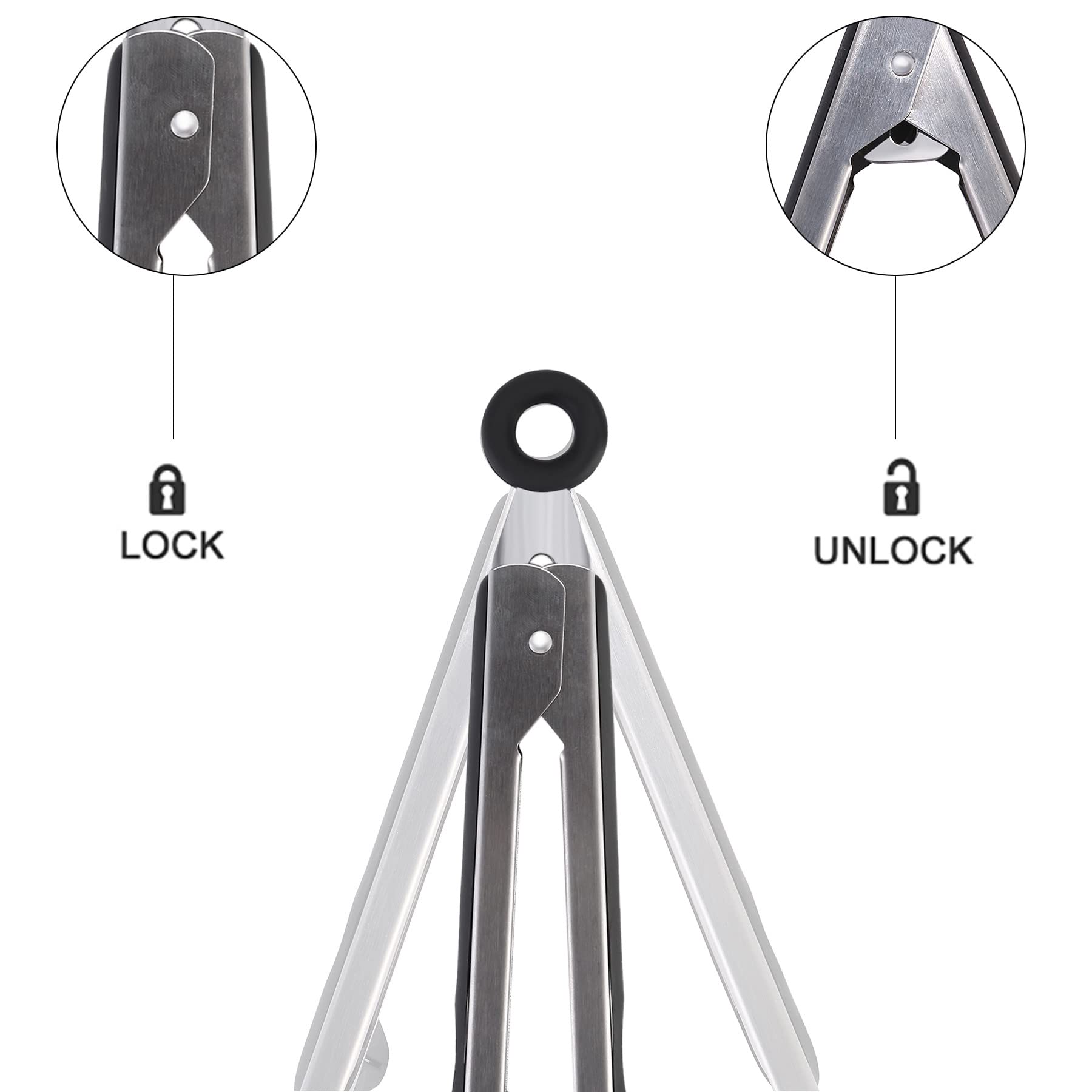Premium Stainless Steel Kitchen Tongs Set - 2 Pack (9