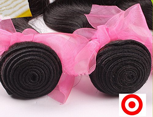 Junhair Virgin Mongolian Remy Human Hair Bundles with 4x4 Closure - 3 Bundles Mixed Length Body Wave Natural Color Hair Extensions for Styling & Volume | Perfect for Daily Wear, Parties & Special Occasions