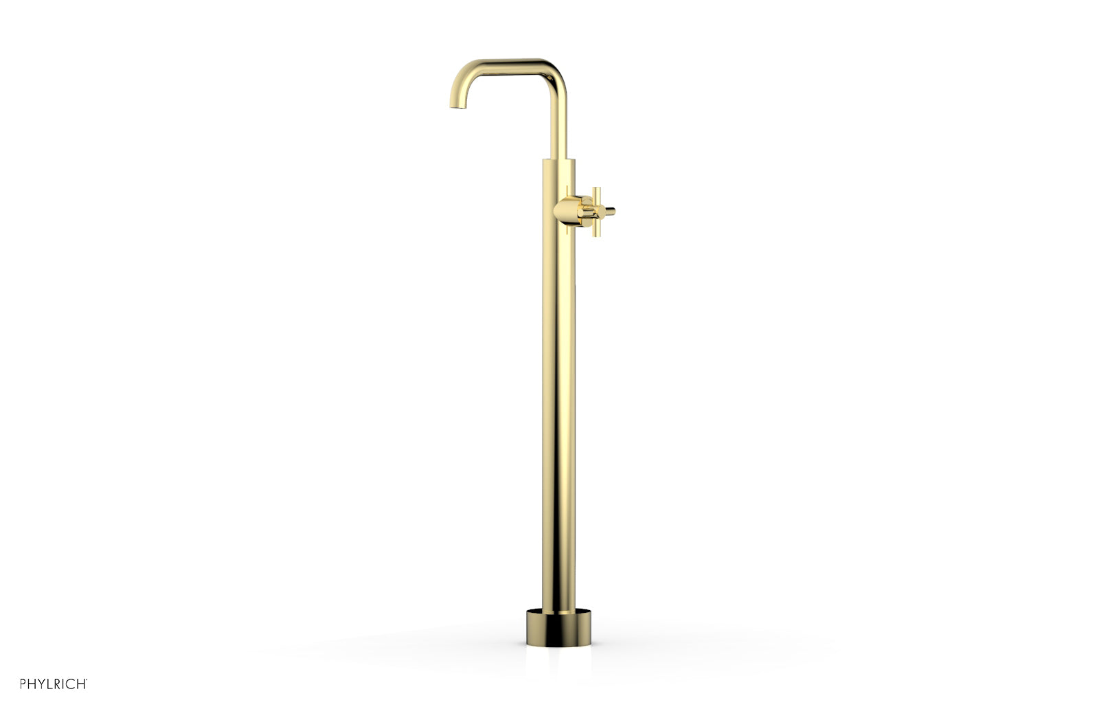 Premium Tall Floor Mount Tub Filler with Cross Handle - D131 45 02 - Perfect for Modern Bathroom Renovations and Spa-Like Bathtub Installations