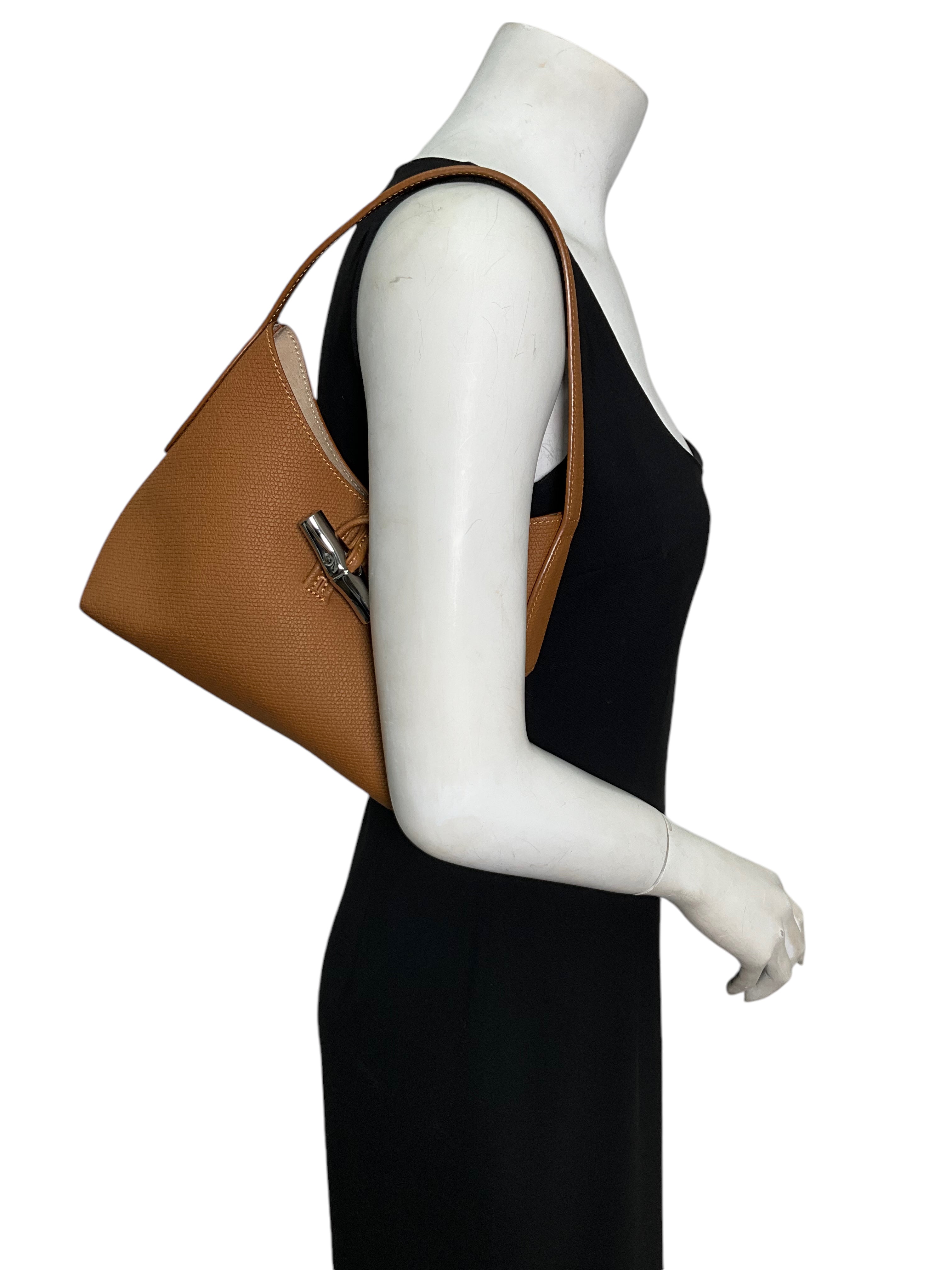 LONGCHAMP Small Roseau Shoulder Bag for Women - Stylish Leather Crossbody Purse for Work, Travel & Everyday Use
