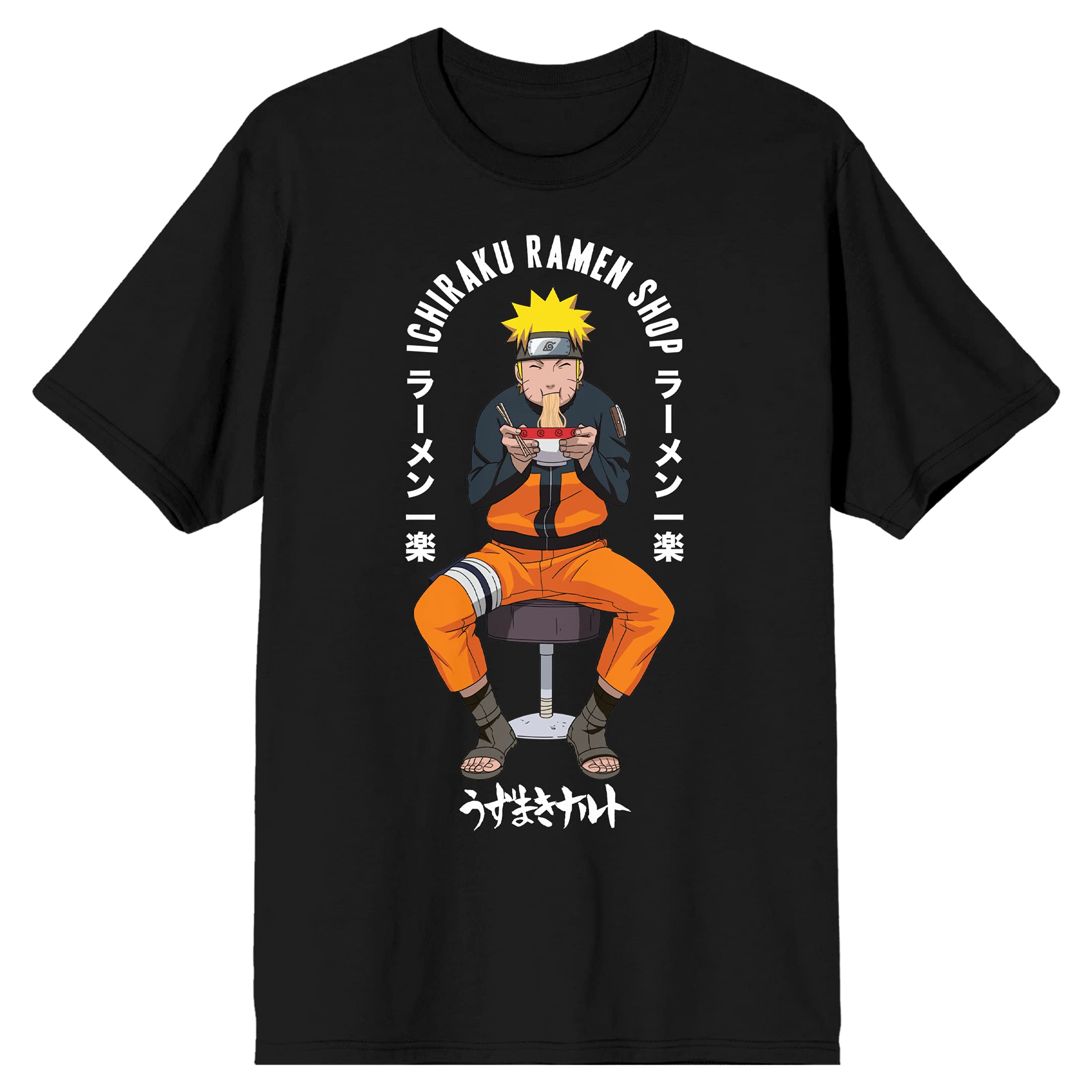 Naruto Shippuden Anime Ichiraku Ramen T-Shirt for Men - Black Cotton Graphic Tee | Casual Wear, Cosplay & Anime Convention Outfit