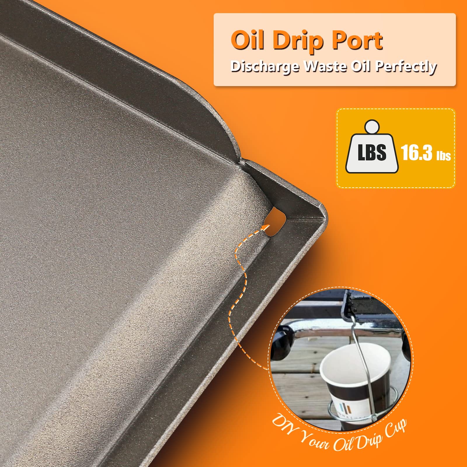 Hisencn 2 Burner Flat Top Griddle for Camp Chef Stove - 14x32 Inch Portable Gas Grill Griddle with Oil Drip Port - Perfect for Camping, Backyard BBQs, Tailgating & Outdoor Cooking