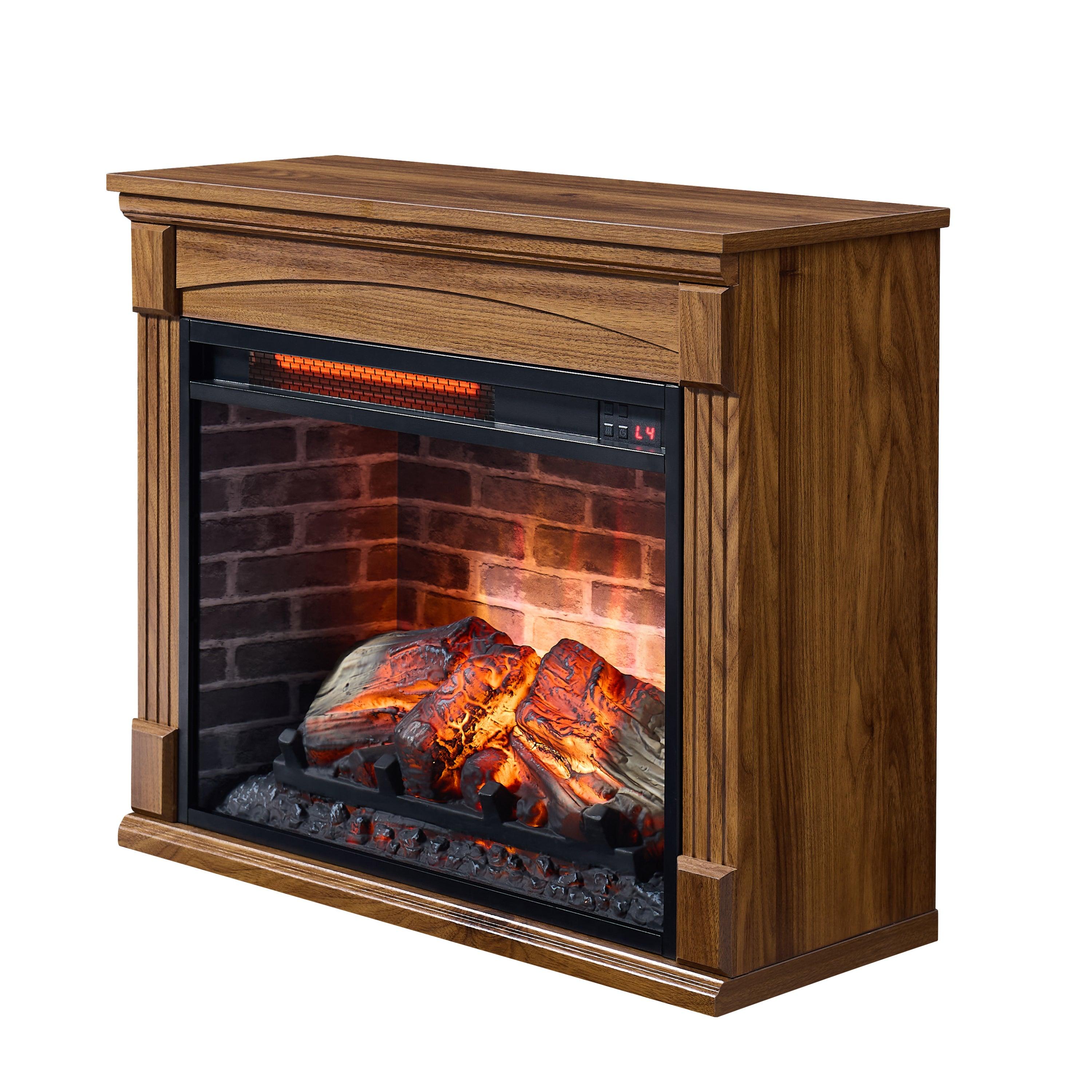 28 Inch TV Stand with Electric Fireplace - Modern Entertainment Center for Living Room, Bedroom & Home Theater
