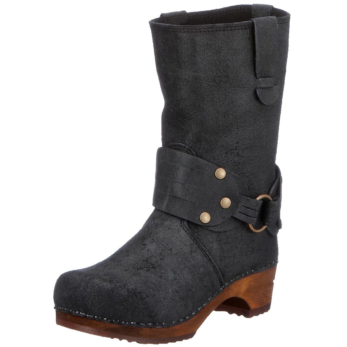 Sanita 'Mohawk' Danish Clog Boots for Women - Black Slip-Resistant Comfort Shoes for Nurses & Chefs - Size 39 (Art:452203) | Perfect for Healthcare, Kitchen & Salon Work