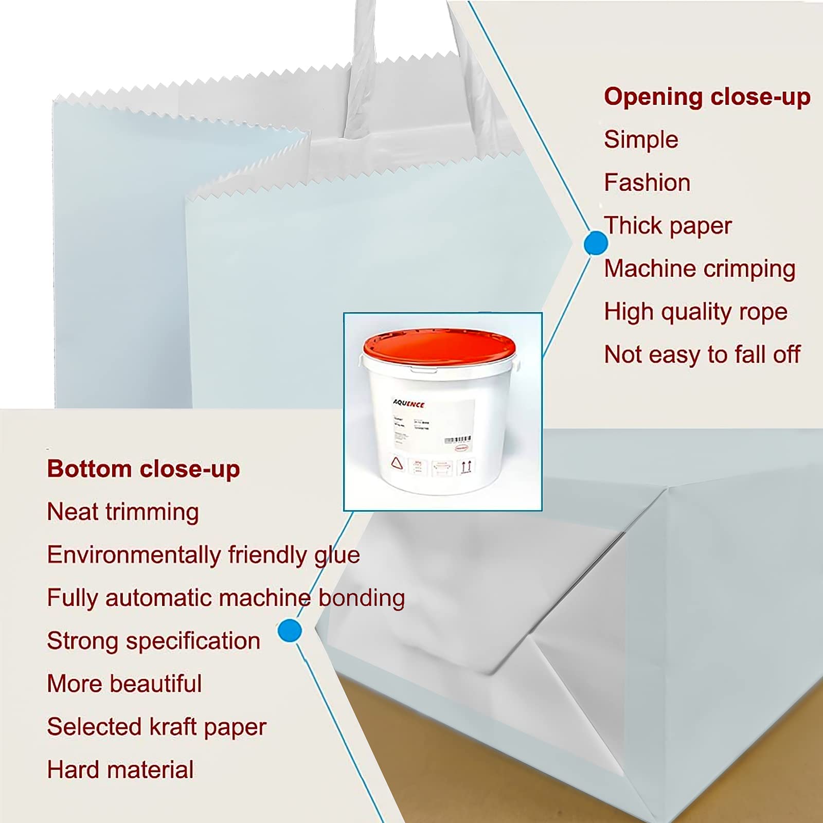 AZOWA 25-Pack Medium Kraft Paper Gift Bags with Handles - 8.6x4.3x10.2 Inches Pastel Blue Eco-Friendly Party Favor Bags for Birthday, Wedding, Baby Shower & Holiday Gifts