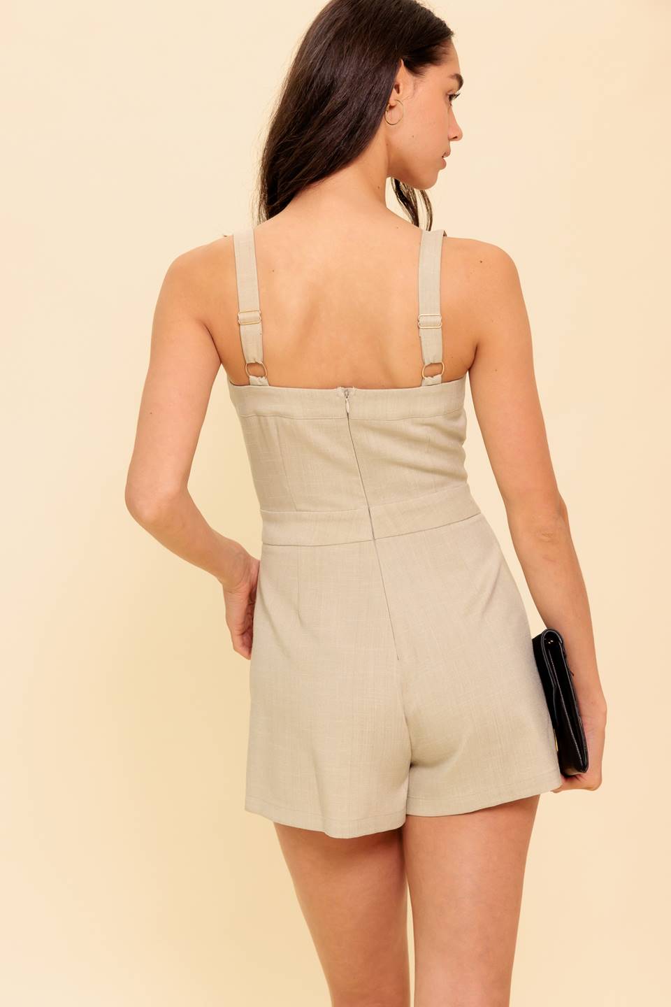 DEBI Khaki Romper for Women - Stylish & Comfortable Jumpsuit for Casual Outings, Summer Wear & Travel