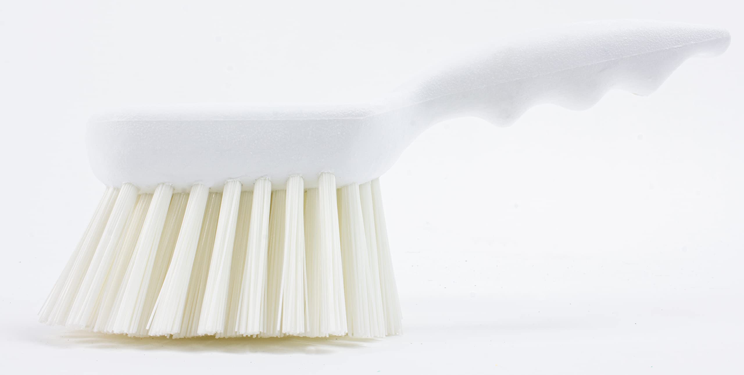 SPARTA 40541EC02 Heavy Duty Plastic Scrub Brush - 8 Inch White Utility Cleaning Brush with Hanging Hole for Kitchen, Bathroom, Garage & Outdoor Use