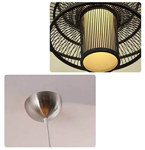 Modern Handmade Bamboo LED Pendant Light - Multi-Tier Ceiling Lamp 23.5