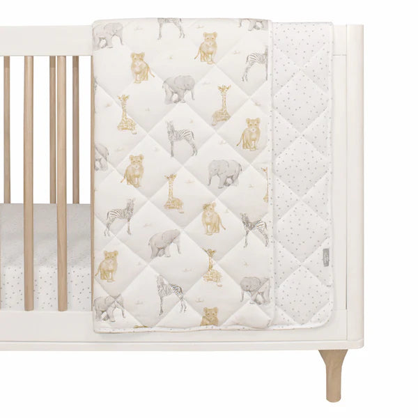 Savanna Babies Quilted Cot Comforter - Soft & Cozy Nursery Bedding for Baby Cribs - Perfect for Newborns, Infants & Toddlers - Ideal for Daycare, Home Nursery & Travel