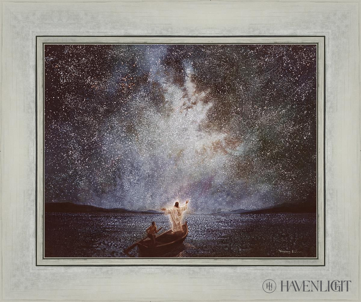 Calm And Stars By Yongsung Kim - Beautiful Celestial Wall Art for Home & Office Decor - Perfect for Bedroom, Living Room, Meditation Space