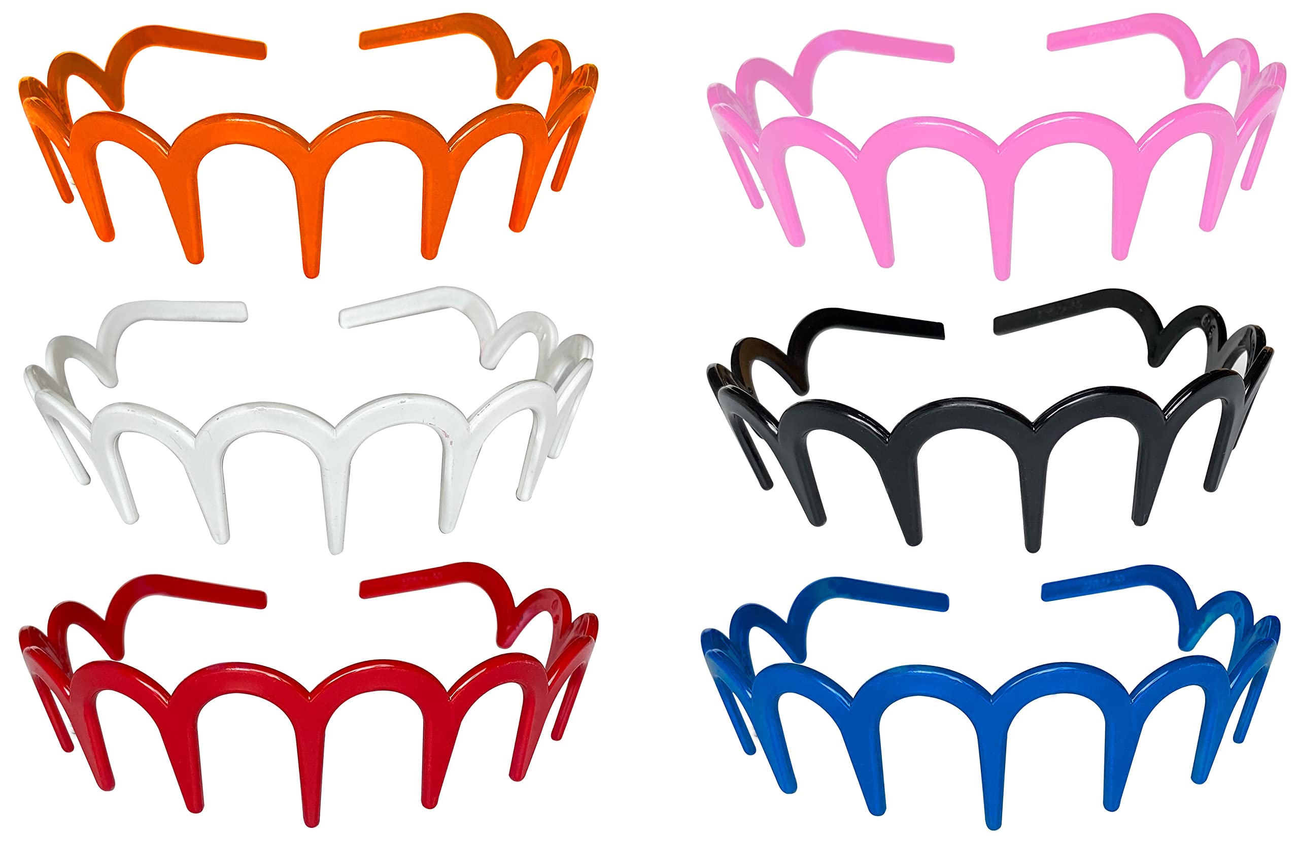 ANNA CREATIONS Glossy Multicolor Plastic Hair Clips - Fancy Teeth Comb Hair Accessories for Women & Girls (6-Pack) - Perfect for School, Parties & Everyday Styling