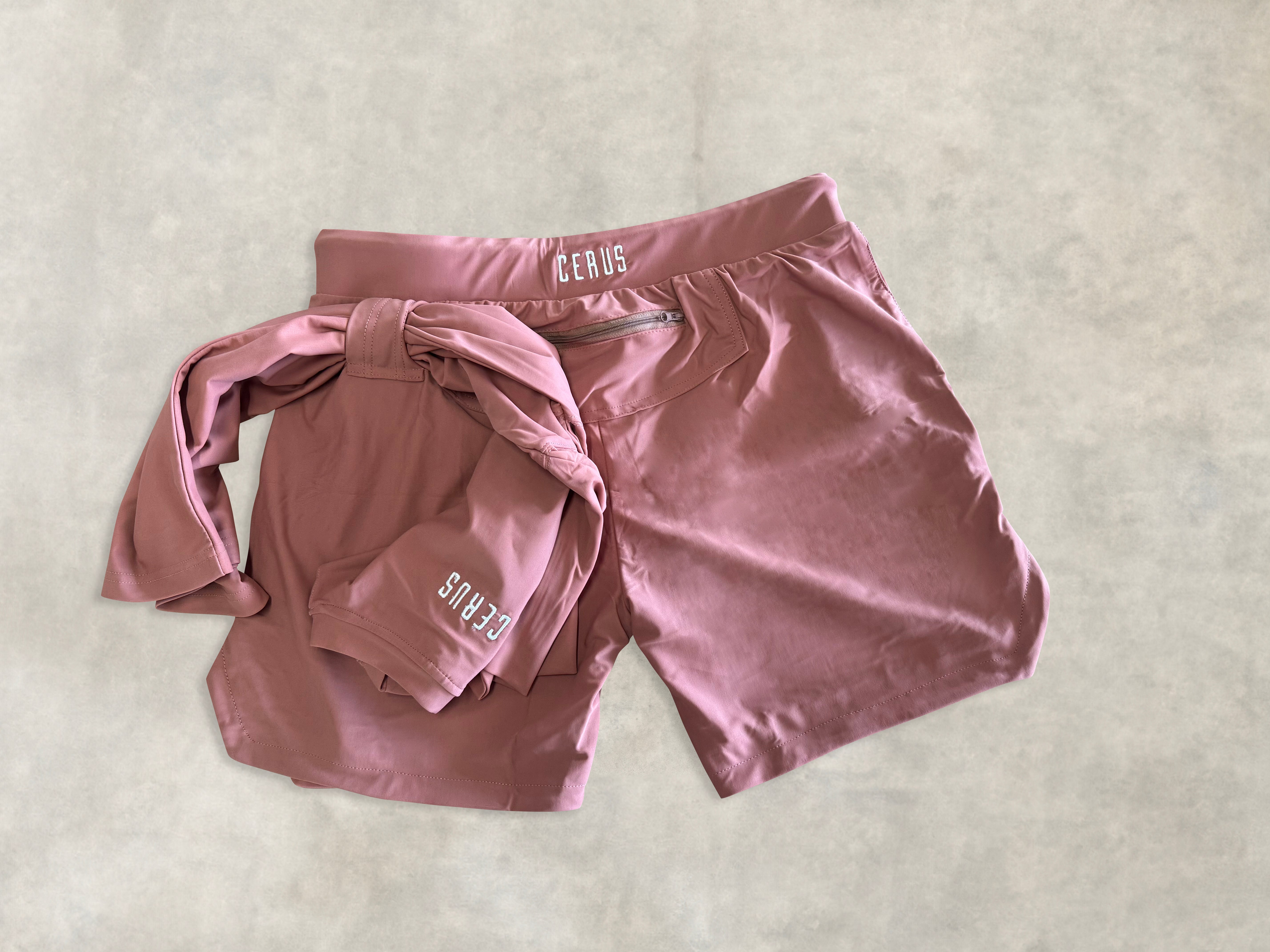 Cerus Peach Proctor Linerless Running Shorts for Women - Lightweight Breathable Workout Shorts with Pockets - Perfect for Gym, Yoga & Outdoor Activities