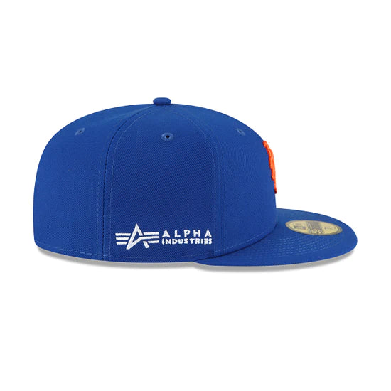 New York Mets Alpha Industry Blue 59FIFTY Fitted Baseball Cap for Men - Official MLB Hat for Games, Sports & Casual Wear