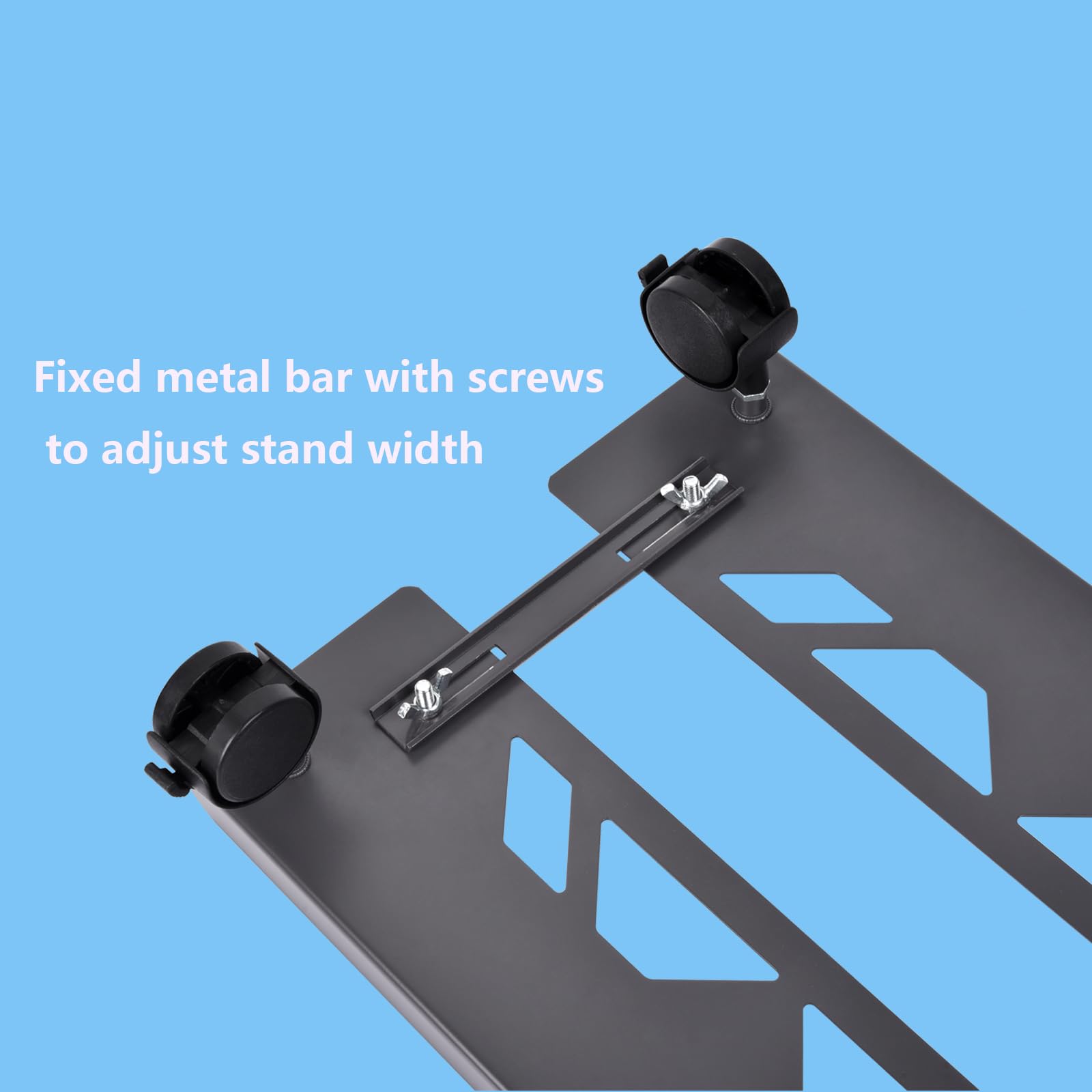 Adjustable Mobile CPU Stand - PC Tower Stand for Floor, Computer Riser with Cable Management (Includes Sleeve & Clip) - Perfect for Gaming Setup, Home Office & Dorm Room Organization