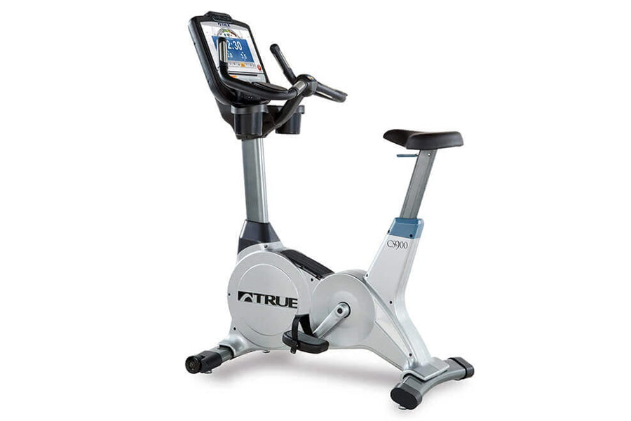TRUE ES900 Upright Exercise Bike for Home Gym - Magnetic Resistance Indoor Cycling Bike with LCD Monitor, Adjustable Seat & Quiet Operation - Perfect for Cardio Workouts, Weight Loss & Fitness Training