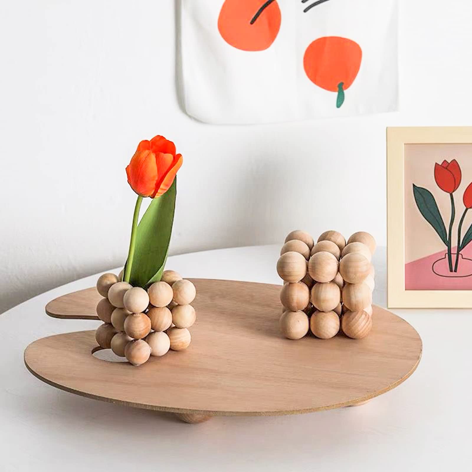 Enkrio 1 Inch Unfinished Hardwood Wooden Balls - 100pcs Natural Round Wood Craft Balls for DIY Projects, Jewelry Making, Home Décor & Art Design - Perfect for Christmas Ornaments, Bead Crafts and Wall Decor