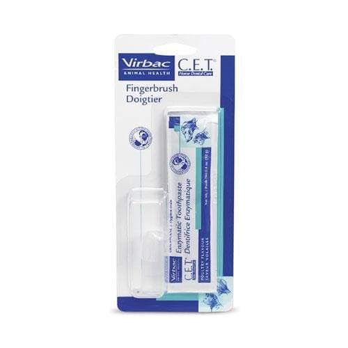 Virbac Fingerbrush Kit with Toothpaste - Dog & Cat Dental Care Set for Teeth Cleaning, Plaque Removal - Perfect for Puppy, Kitten & Adult Pet Oral Hygiene at Home