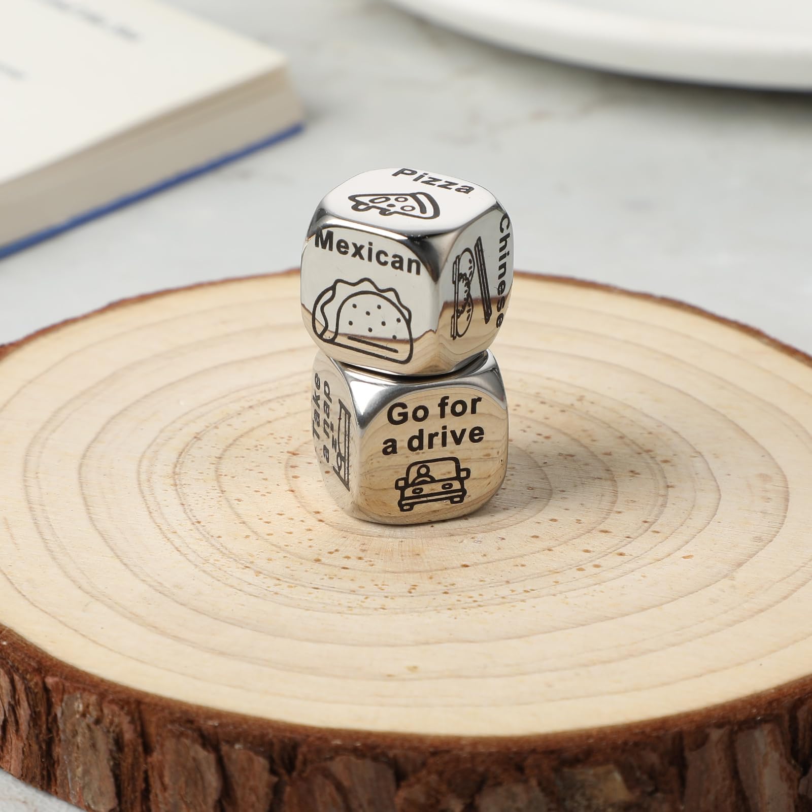 Grevosea 2-Piece Retirement Decision Dice Set - Fun Retirement Gift for Men & Women, Teachers, Employees - Steel Anniversary & Birthday Present for Him or Her - Perfect for Retirement Parties, Office Farewells & Milestone Celebrations