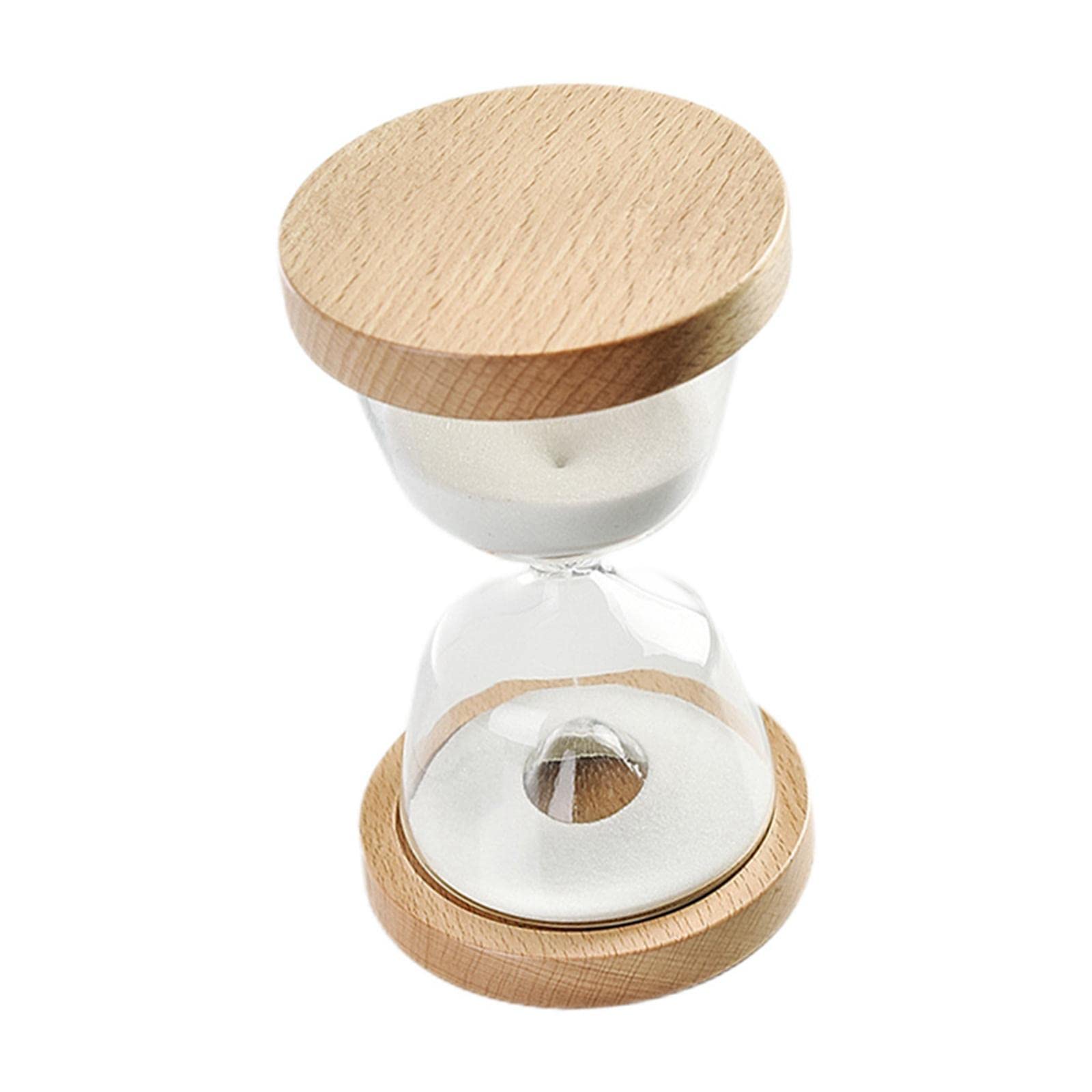 15 Minute Double Wooden Base Hourglass Clock - 16.5cm Handmade Sand Timer for Office Desk Decor, Light Brown Vintage Style Decorative Gift | Perfect for Study Focus, Meditation Timing & Home Office Decor