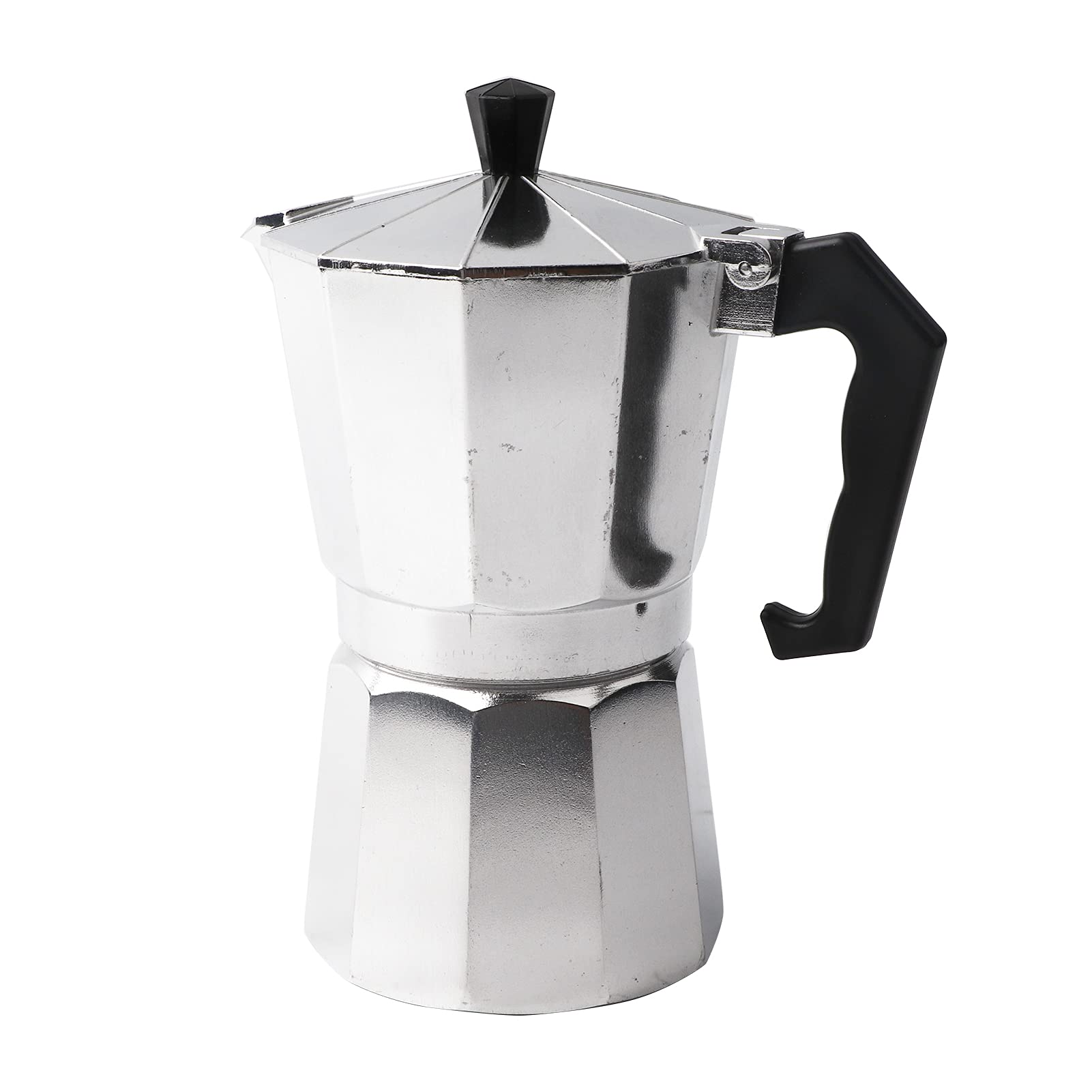 6-Cup Aluminum Moka Pot Coffee Maker | Octagonal Stovetop Espresso Maker for Italian & Cuban Coffee | Perfect for Home, Office & Camping Brewing