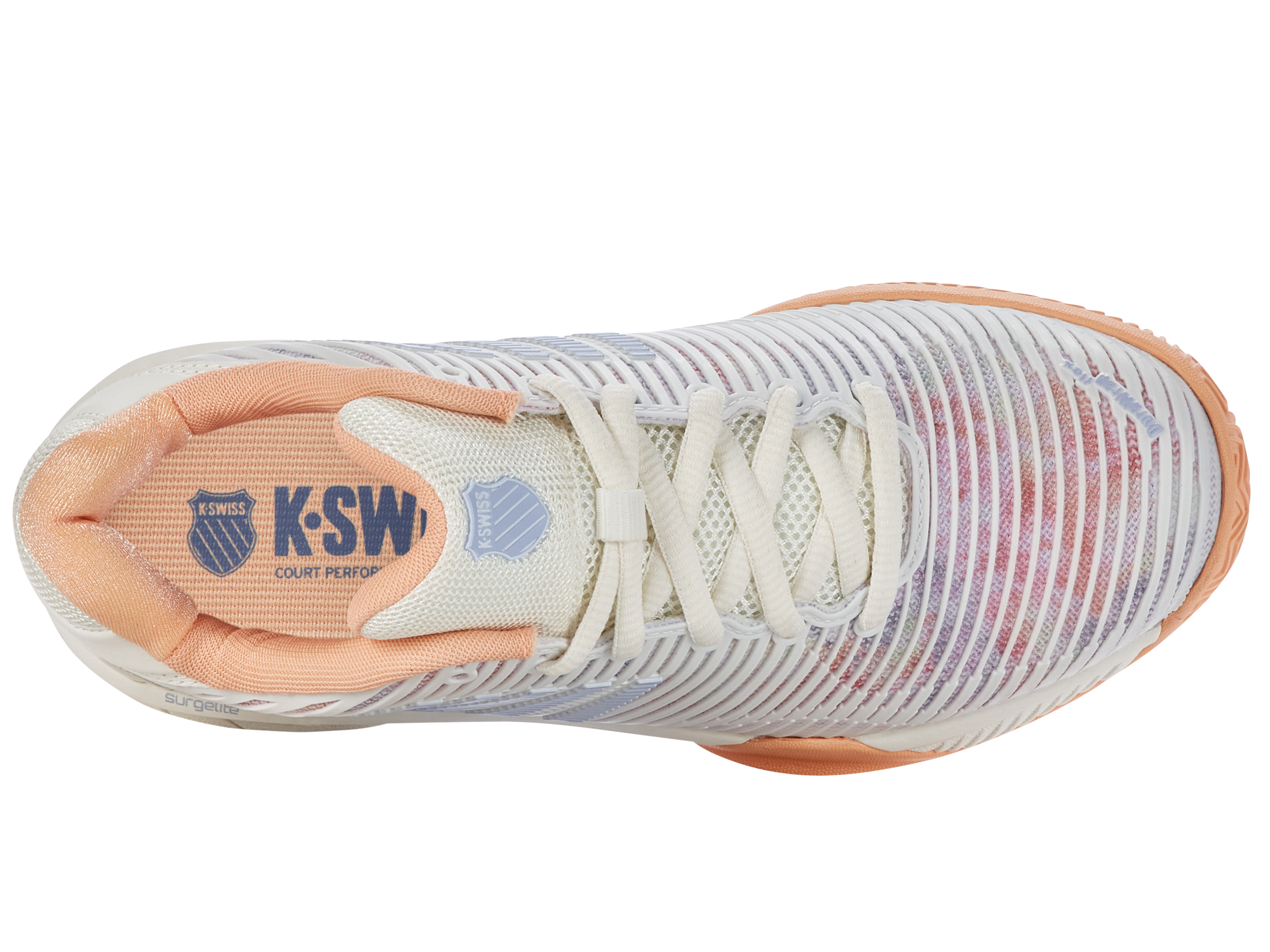 Hypercourt Express 2 Clay Tennis Shoes - Men's Size 165 (96614) | Star White/Peach Fuzz/Heather Colorway | Perfect for Clay Court Matches & Casual Wear