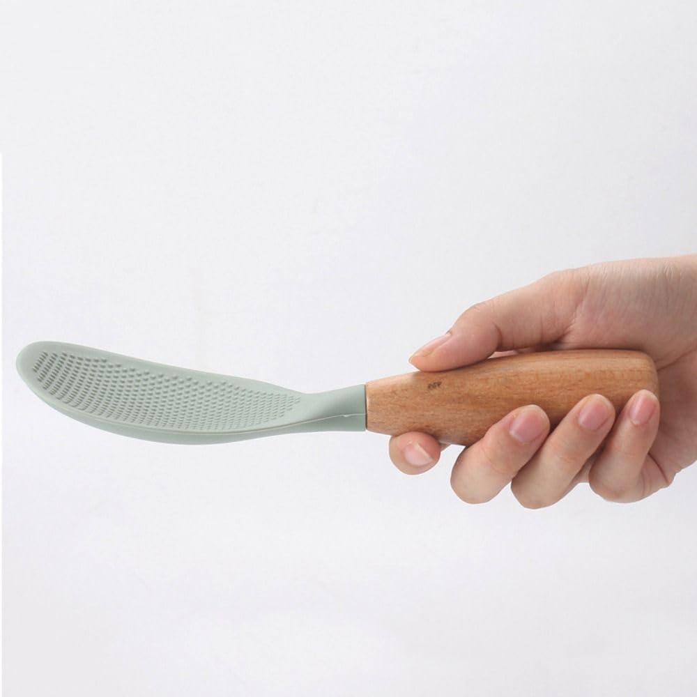 Heat-Resistant White Silicone Rice Spoon - Non-Slip Handle, Anti-Scalding Kitchen Utensil for Rice, Potatoes & Cooking - Perfect for Serving, Stirring & Meal Prep
