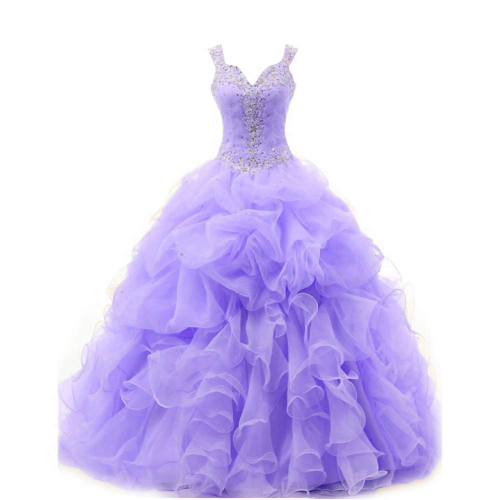 ANGELA Women's Sweetheart Organza Ball Gown Prom Quinceanera Dresses - Elegant Formal Evening Gowns for Prom, Homecoming, Wedding, and Special Occasions