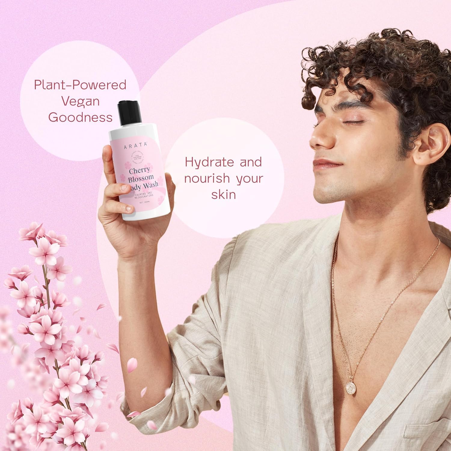 **Ar..ta Cherry Blossom Body Wash for Women & Men (10 Fl Oz) – Hydrating Shower Gel for Soft Skin, Gentle Cleansing & Nourishing Formula | Long-Lasting Floral Scent, Natural, Vegan & Cruelty-Free | Perfect for Daily Shower & Spa Relaxation**