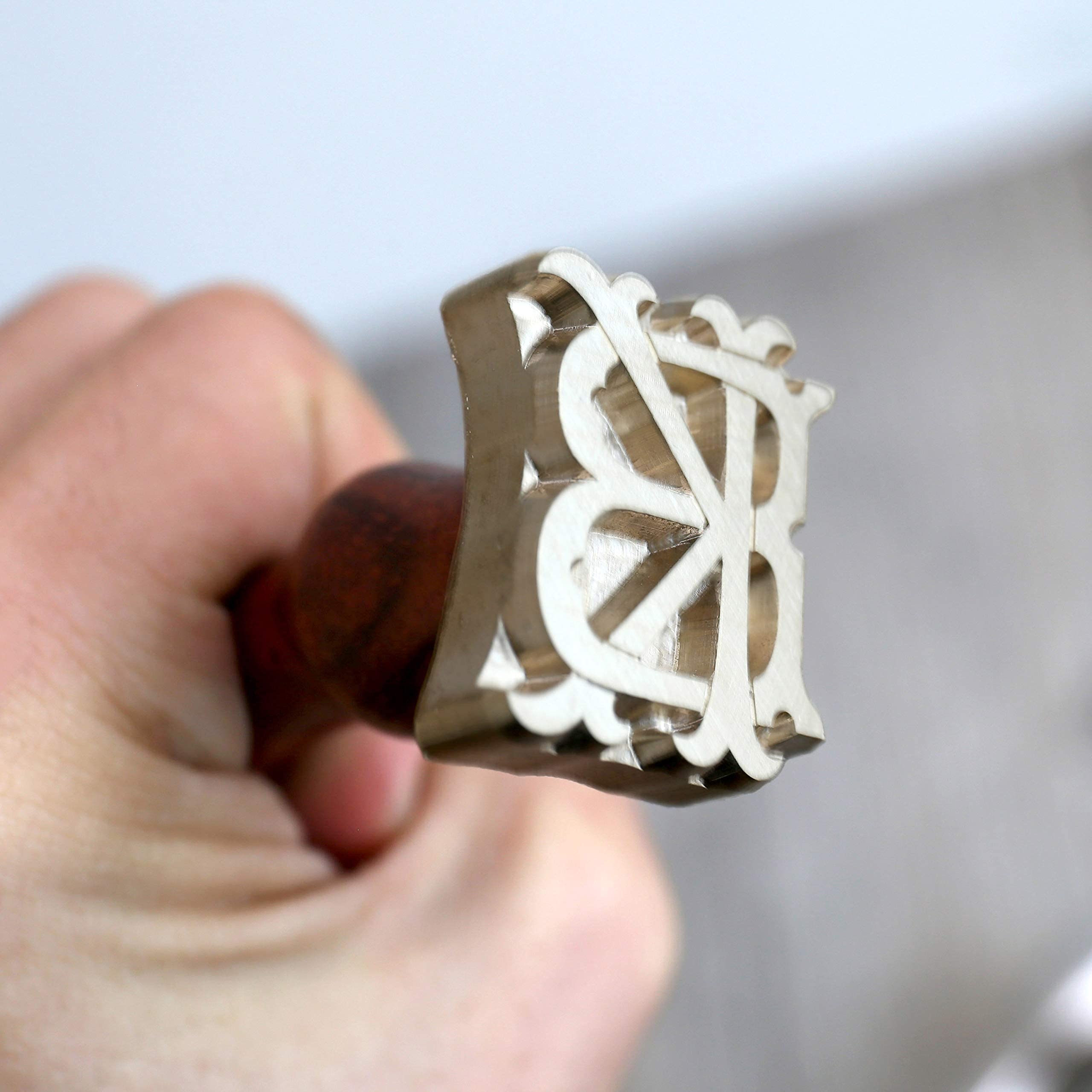 Personalized Ice Cube Stamp - Custom Business & Bar Logo Ice Mold for 1.5 Inch Cubes with Golden Brass Handle - Perfect for Cocktails, Weddings & Branding Events