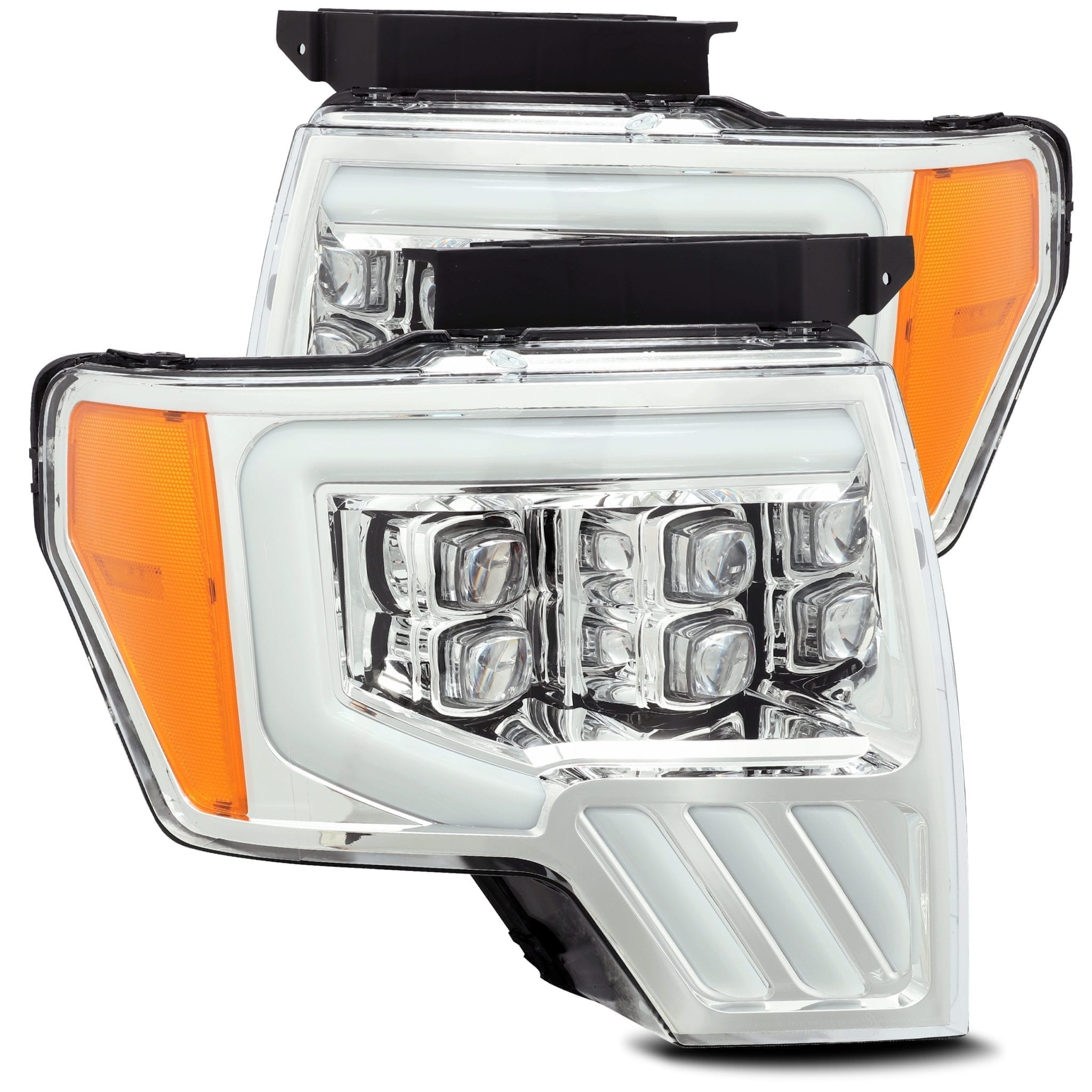 2009-2014 Ford F150 NOVA Series LED Projector Headlights - Chrome Housing - Alpha Rex 880191 - Upgrade Your Truck Lighting for Night Driving & Off-Road Adventures