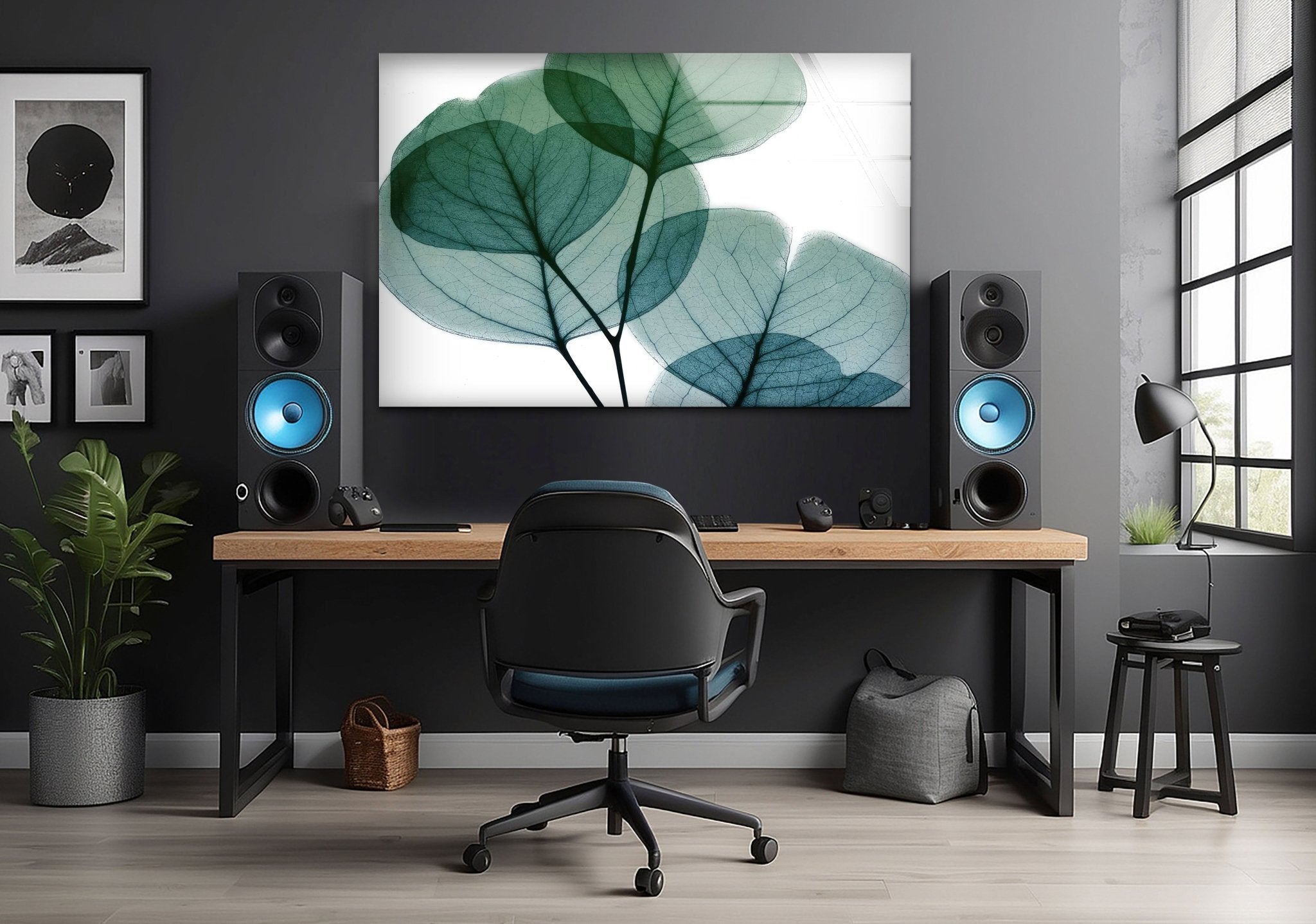 Albert Koetsier Dull Eucalyptus Mate Glass Wall Art - Modern Nature-Inspired Home Decor for Living Room, Bedroom & Office