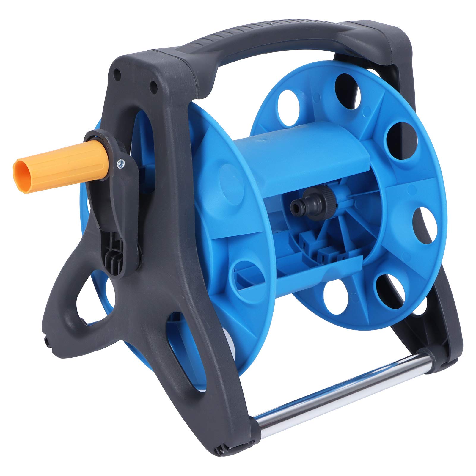 Portable Garden Hose Reel with Folding Handle - 1/2 Inch Water Pipe Storage Organizer for Home Gardening, Lawn Care, and Agricultural Use | Durable Hose Winding Tool for Outdoor Watering & Irrigation