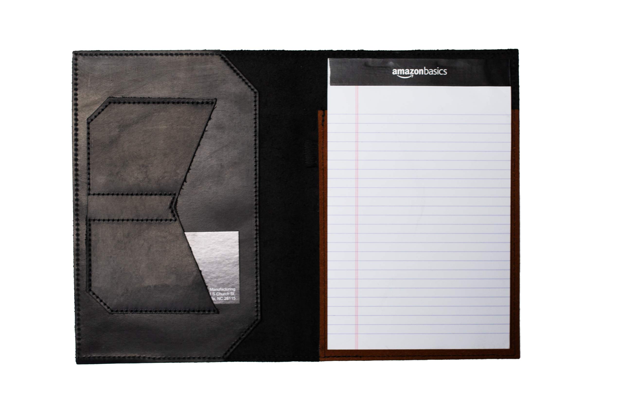 Premium Leather Notepad Holder - Legal Pad & Notebook Organizer - Genuine Crazy Horse Leather Padfolio - Business & Office Gift - Made in USA (Black) - Perfect for Meetings, Presentations & Professional Use