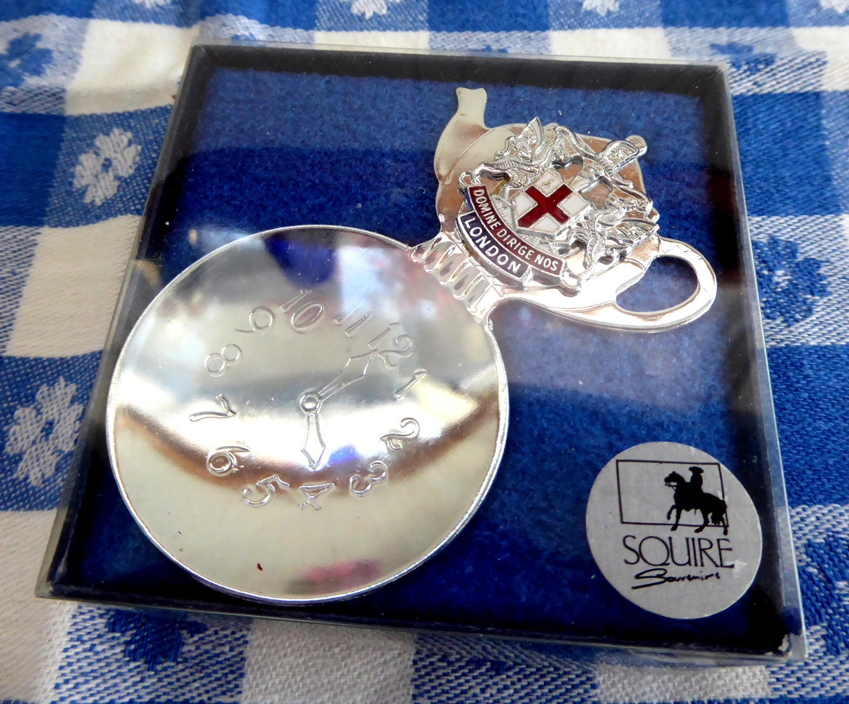 Antique Style Boxed Tea Caddy Spoon - 4 O'Clock Tea Bowl & Teapot Finial - London England Souvenir Gift for Afternoon Tea Lovers