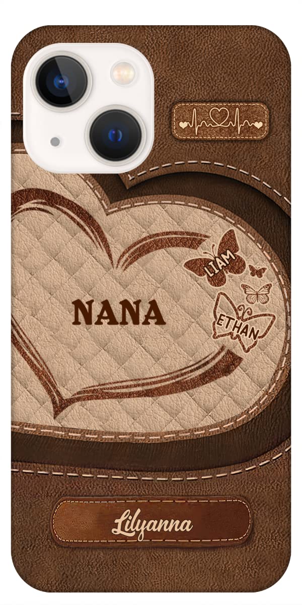 NAZENTI Custom Nana Grandma Phone Case - Personalized Mother's Day Gift, Birthday Present for Grandma, Compatible with iPhone & Samsung - Perfect for Everyday Use & Special Occasions
