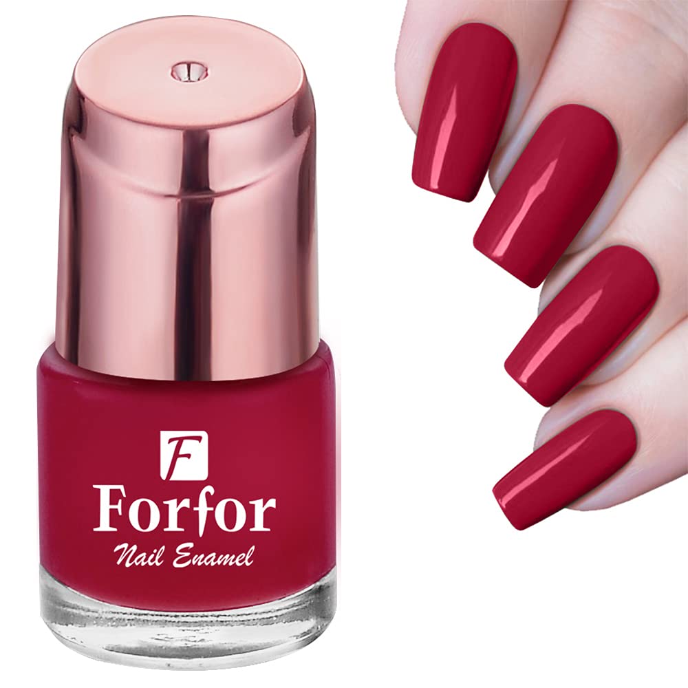 FORFOR® Long-Lasting Glossy Nail Polish - Elegance Red (0.5oz) | Chip-Resistant & High Shine Formula | Perfect for Parties, Weddings & Special Occasions