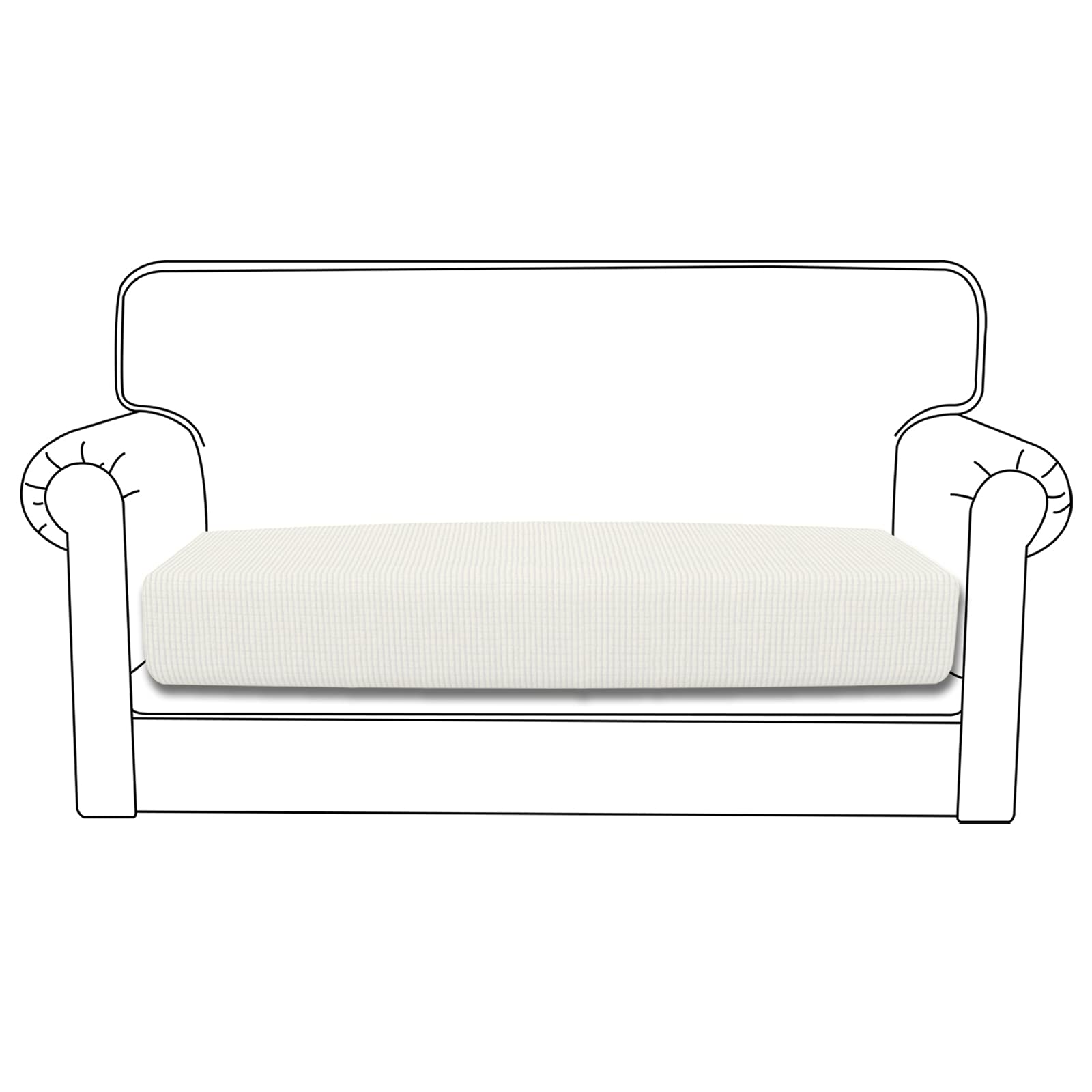 Stretch Loveseat Cushion Cover - Soft Elastic Sofa Slipcover Protector for Furniture, Cream - Perfect for Living Room, Bedroom & Home Decor
