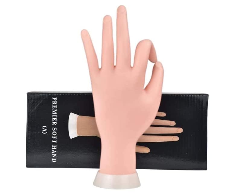 Professional Acrylic Nail Practice Hand - Flexible & Bendable Mannequin Hand for Nail Art Training, Perfect for Beginners & Salon Practice (1PC) | Ideal for Home Practice, Nail School & Professional Manicurists