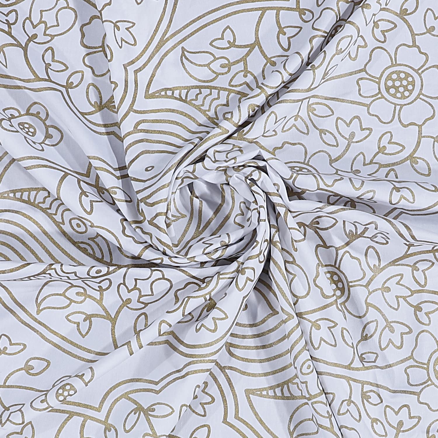Luxury Cotton Shower Curtain - Water Resistant 70x72 Inch Printed Bathroom Curtain with Palace Gold Design | Soft Textured Fabric for Modern & Stylish Bathrooms | Perfect for Master Bath, Guest Bath & Apartment Decor