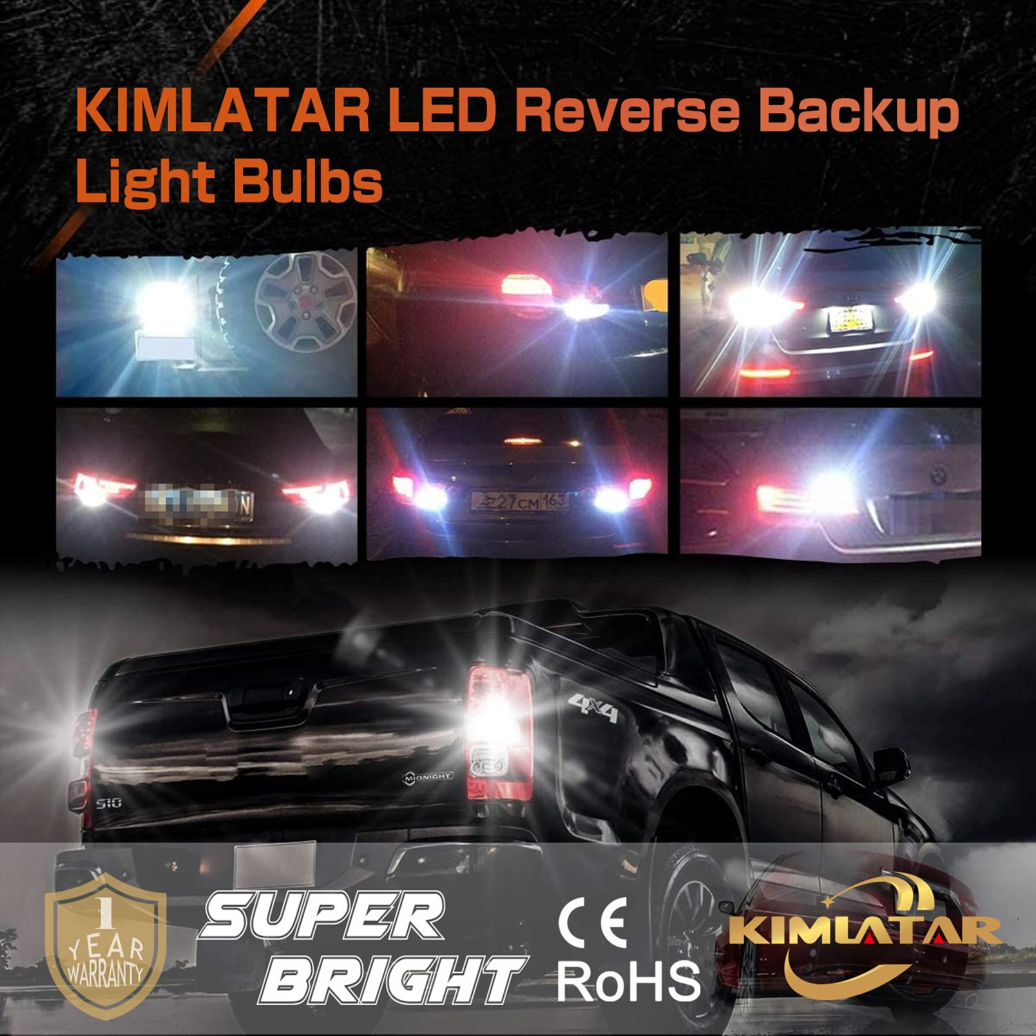 3157 LED Bulb Reverse Light - CANBUS Error Free, 6-SMD CSP, 300% Brighter (6500K White) - Pack of 2 - Perfect for Truck, SUV, Car Backup Lights & Nighttime Reversing Safety