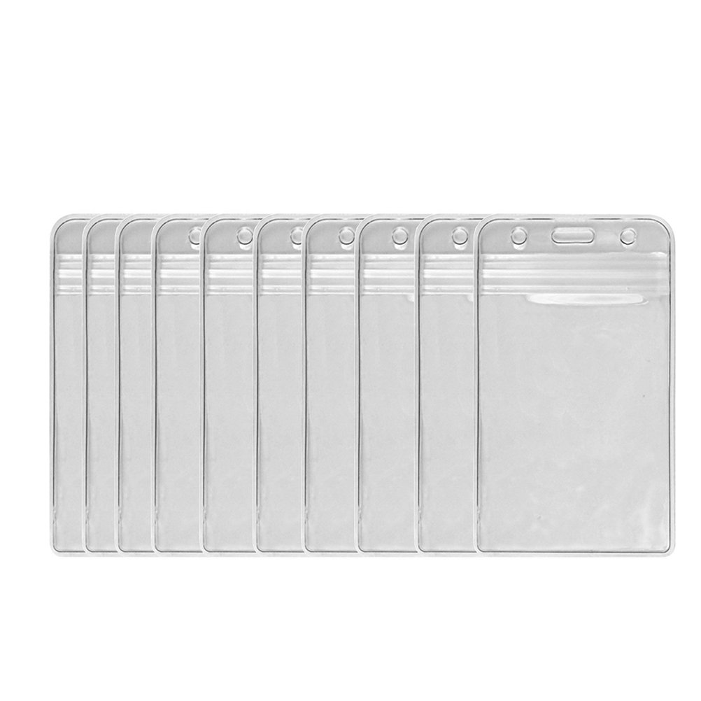 100pcs ID Badge Holders with Clear Card Cover - Reusable Name Tag Holders for Students, Employees & Events - Perfect for Schools, Offices & Conferences